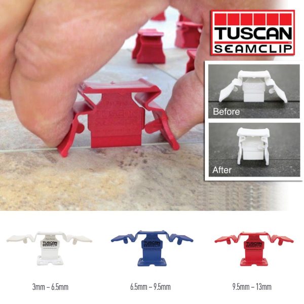 Tuscan Seamclip Guide Tiling Tiler Tools Equipment CDK Stone Installation Lippage Levelling System