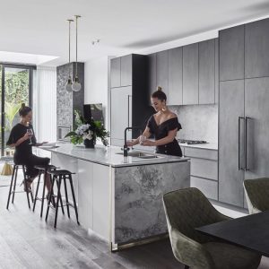 Alisa & Lysandra Superwhite Dolomite CDK Stone Kitchen