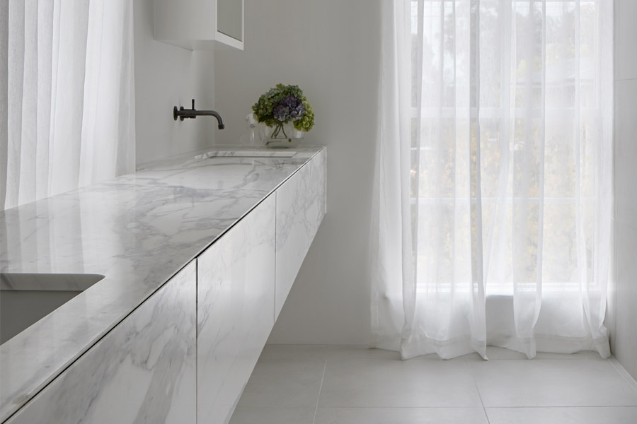 Lauren Tarrant Design CDK Stone Lorde White Calacatta Bianco Carrara Marble