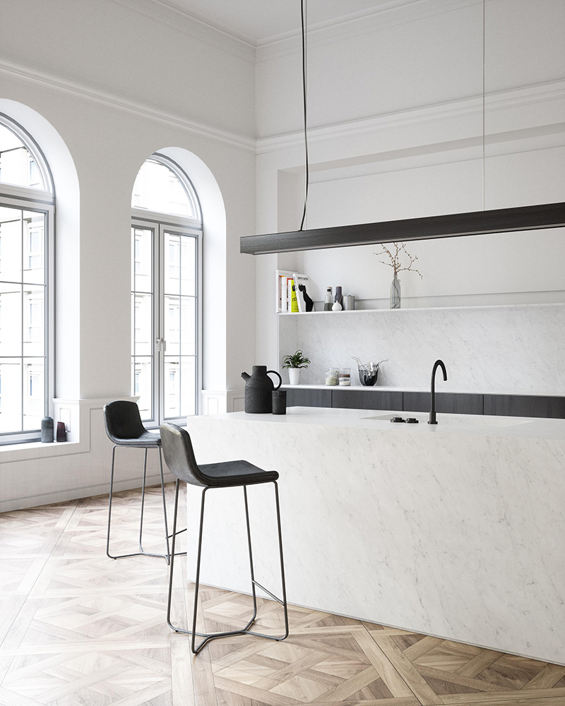 Neolith Blanco Carrara Sintered Stone Kitchen Benchtops Bathrooms Floors Walls Vanity BBQ Indoor Outdoor CDK Stone